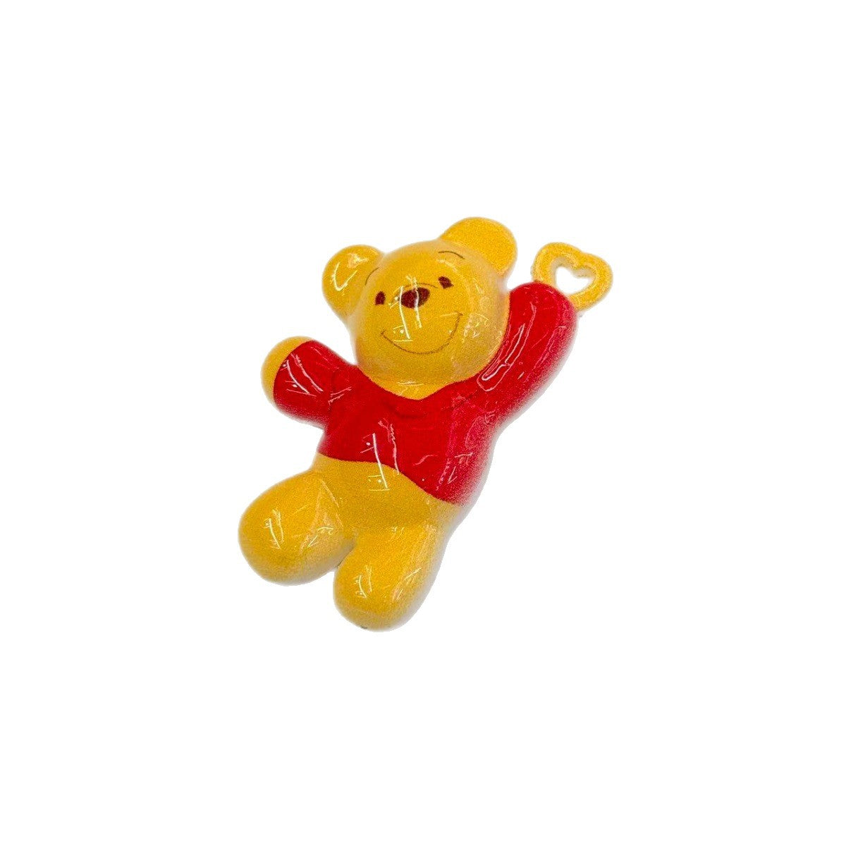 Cute Yellow Honey Bear Acrylic Focal Beads, Sweet Red Shirt Teddy Bear Charms with Heart Hand for DIY Beadable Pens, Keychains & Crafts