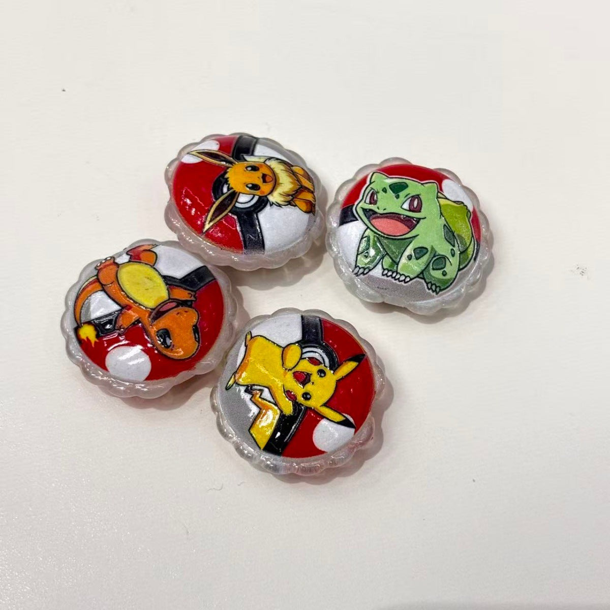Anime Monster Ball Acrylic Focal Beads, Cute Pocket Monster Character Resin Beads for Beadable Pens, Keychains & DIY Crafts