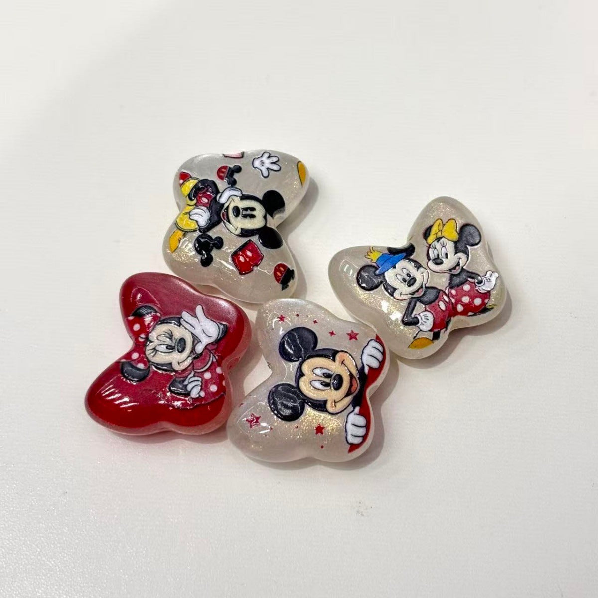 Butterfly Glitter Focal Beads, Cute Magical Mouse Print Acrylic/Resin Beads for Beadable Pens, Keychains & DIY Crafts