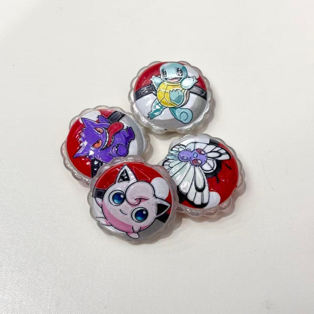 Anime Monster Ball Acrylic Focal Beads, Cute Pocket Monster Character Resin Beads for Beadable Pens, Keychains & DIY Crafts