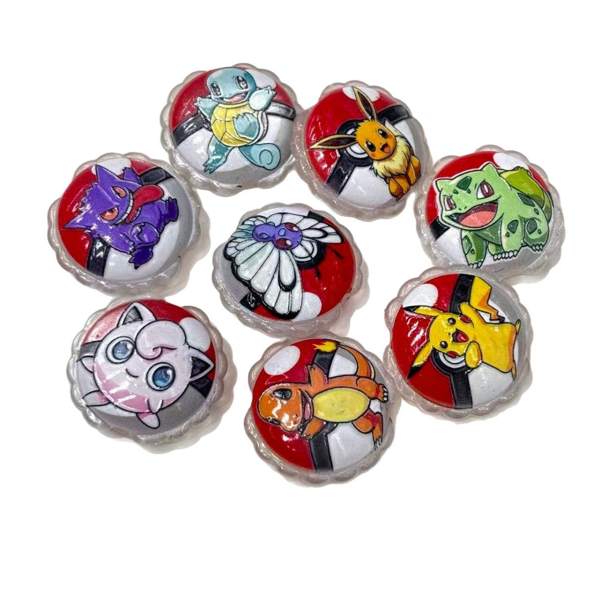 Anime Monster Ball Acrylic Focal Beads, Cute Pocket Monster Character Resin Beads for Beadable Pens, Keychains & DIY Crafts