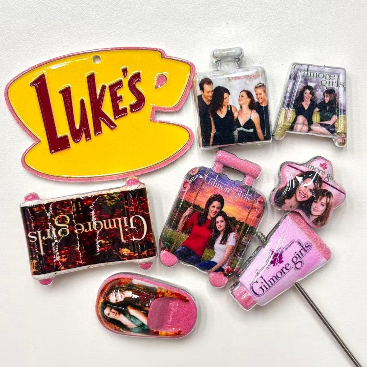 Stars Hollow Diner Acrylic Focal Beads & Charms, Cozy Autumn Mother Daughter TV Show Beads for Beadable Pens & Keychains