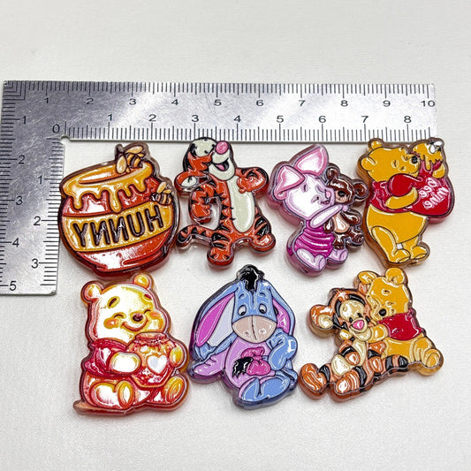 Cute Honey Bear & Friends Acrylic Focal Beads, Sweet Hunny Pot & Tiger Resin Beads for Beadable Pens, Keychains & DIY Crafts