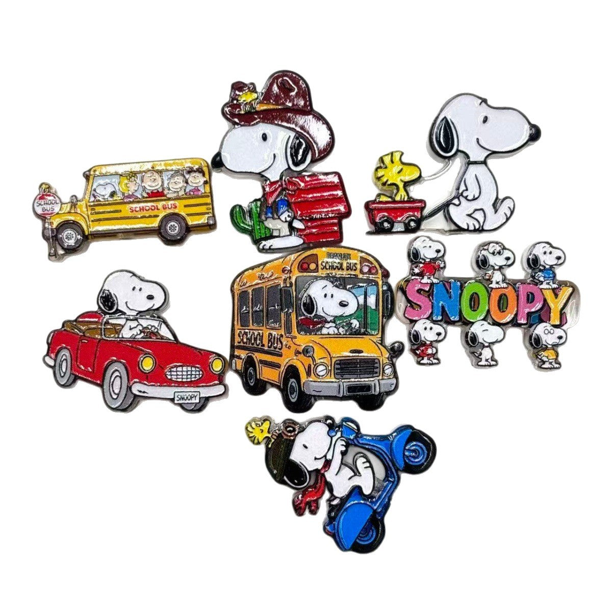 Retro Comic Dog & School Bus Acrylic Focal Beads, Cute Adventure Puppy Cartoon Beads for Beadable Pens, Keychains & DIY Crafts