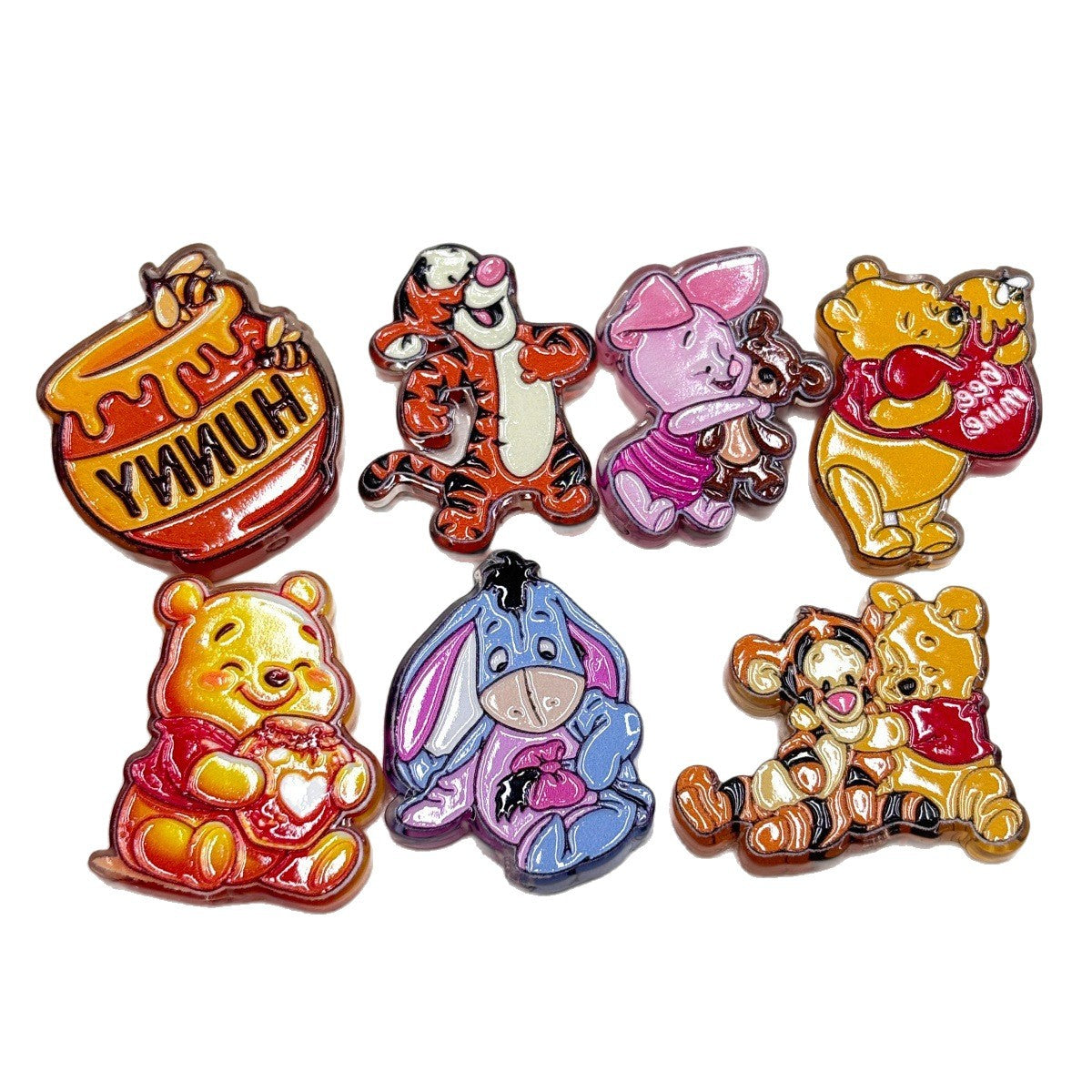 Cute Honey Bear & Friends Acrylic Focal Beads, Sweet Hunny Pot & Tiger Resin Beads for Beadable Pens, Keychains & DIY Crafts