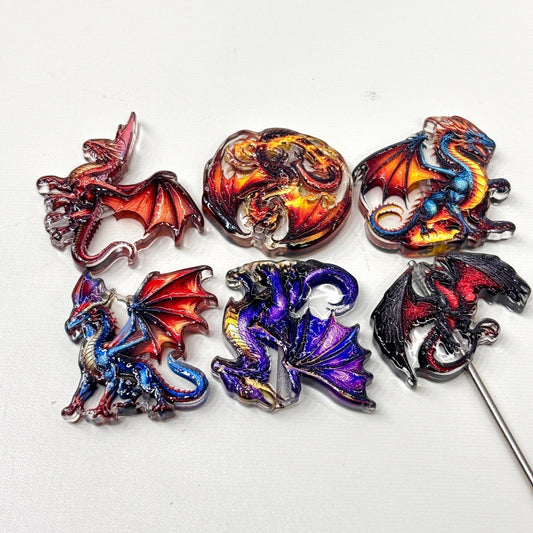 Fantasy Dragon Acrylic Focal Beads, Mythical Fire Drake Beads for DIY Beadable Pens, Keychain & Gamer Craft Supplies