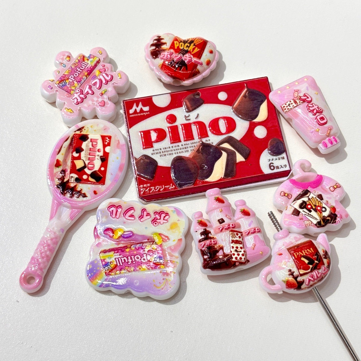 Japanese Snack & Sweet Treats Acrylic Focal Beads, Cute Candy & Ice Cream Charms for DIY Beadable Pens, Keychain & Bag Craft Supplies