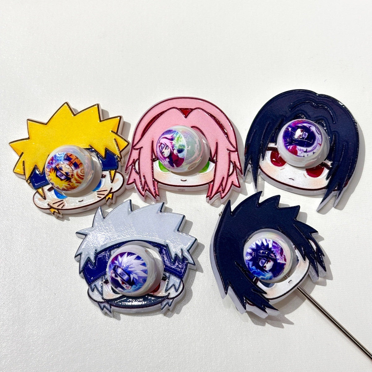 Anime Ninja Spinning Frame Focal Beads, Rotating Center Ball Acrylic Beads for DIY Beadable Pens, Keychain & Craft Supplies