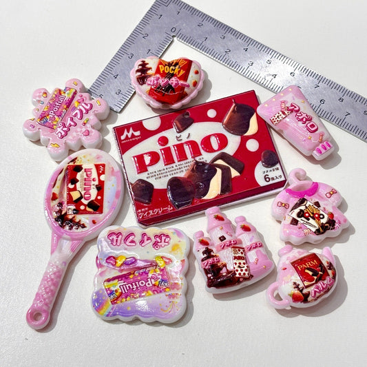 Japanese Snack & Sweet Treats Acrylic Focal Beads, Cute Candy & Ice Cream Charms for DIY Beadable Pens, Keychain & Bag Craft Supplies