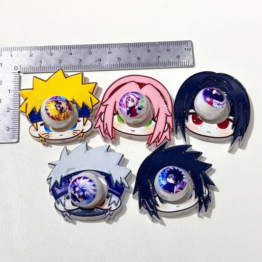 Anime Ninja Spinning Frame Focal Beads, Rotating Center Ball Acrylic Beads for DIY Beadable Pens, Keychain & Craft Supplies