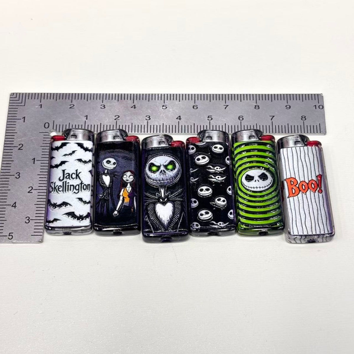 Halloween Skeleton Lighter Acrylic Focal Beads, Nightmare Gothic Lighter Charms for DIY Beadable Pens, Keychain & Bag Craft Supplies