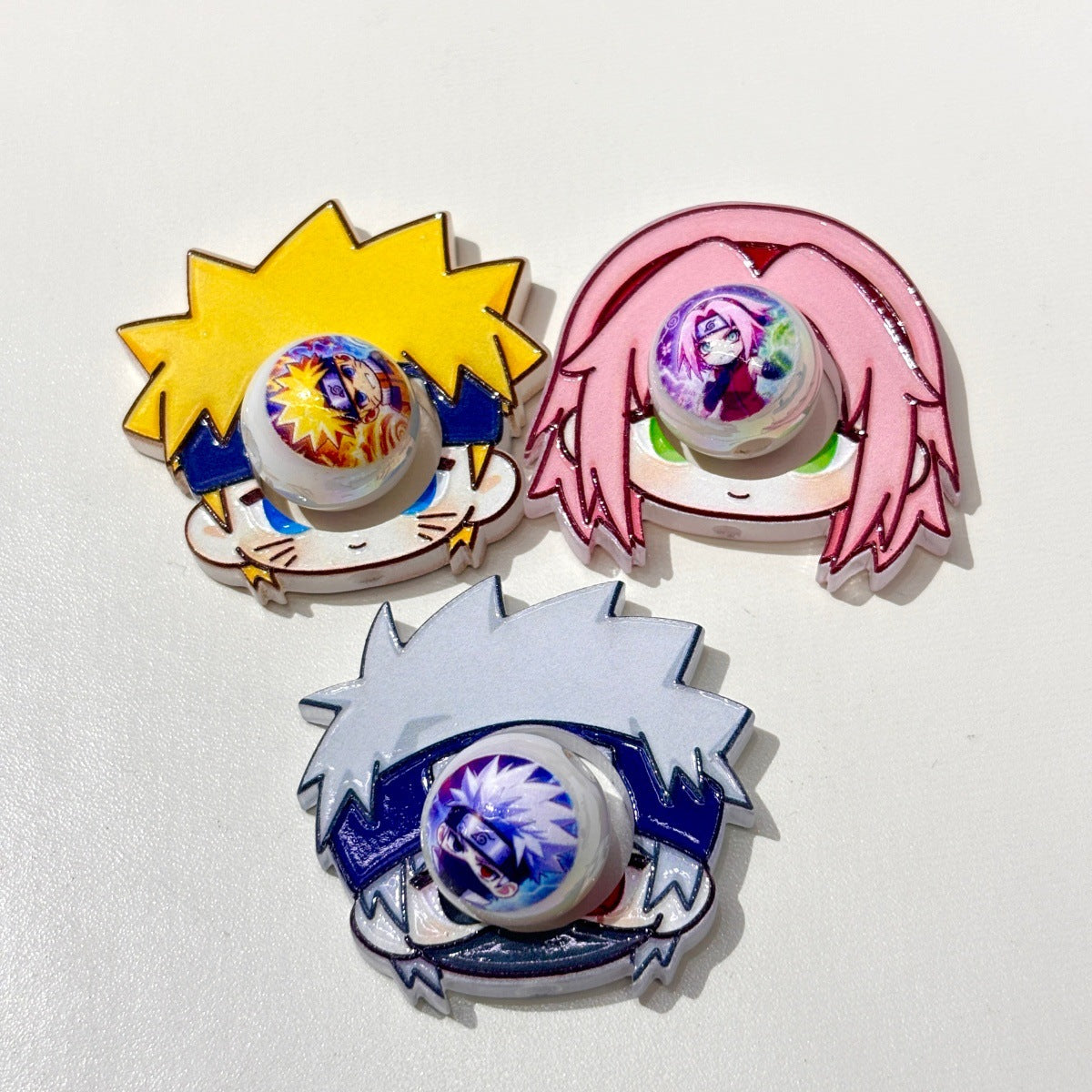 Anime Ninja Spinning Frame Focal Beads, Rotating Center Ball Acrylic Beads for DIY Beadable Pens, Keychain & Craft Supplies