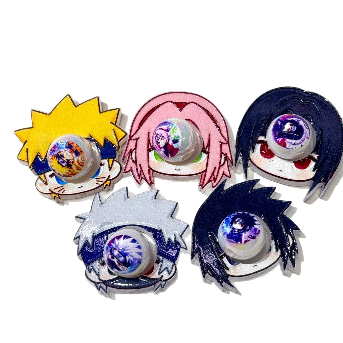Anime Ninja Spinning Frame Focal Beads, Rotating Center Ball Acrylic Beads for DIY Beadable Pens, Keychain & Craft Supplies