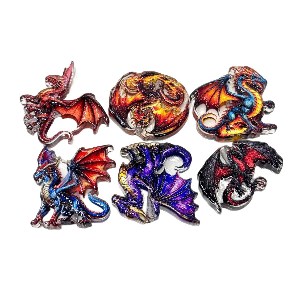 Fantasy Dragon Acrylic Focal Beads, Mythical Fire Drake Beads for DIY Beadable Pens, Keychain & Gamer Craft Supplies