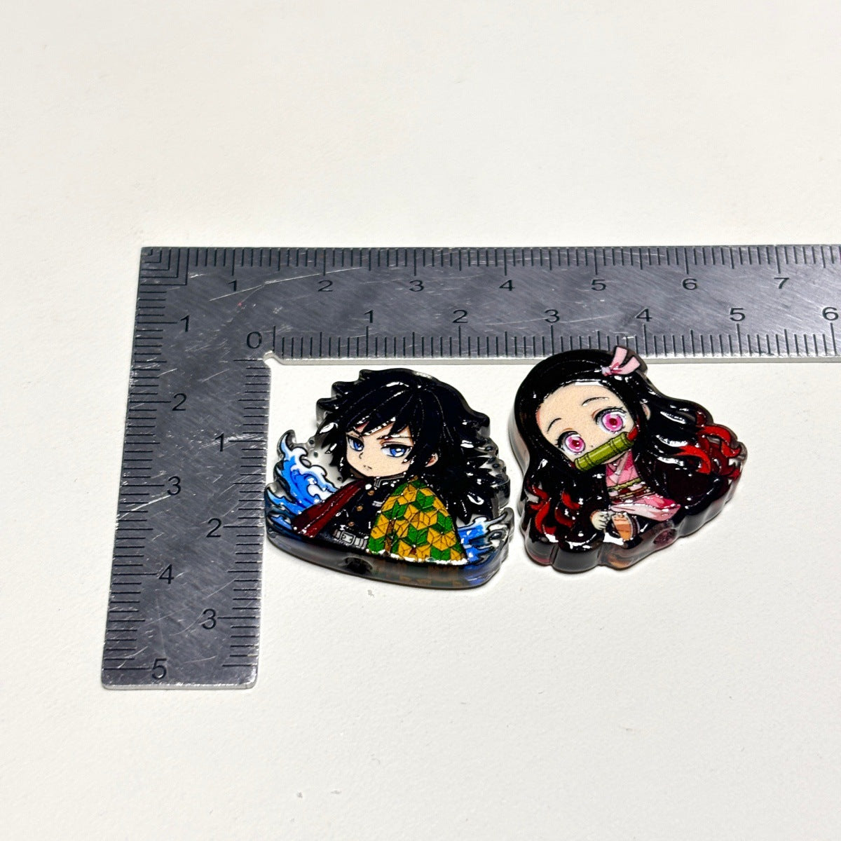 Anime Demon Hunter Acrylic Focal Beads, Japanese Blade Warrior Characters for DIY Beadable Pens, Keychains & Crafts