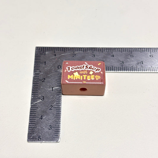 Cute Toast Shop Bakery Acrylic Focal Beads, Pastel Rectangle Brick Beads for DIY Beadable Pens, Keychains & Crafts