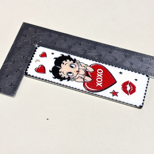 Retro Flapper Cartoon Girl Acrylic Hanging Tags, Vintage Red Dress Pinup Charms for Keychains, Bookmarks & DIY Crafts