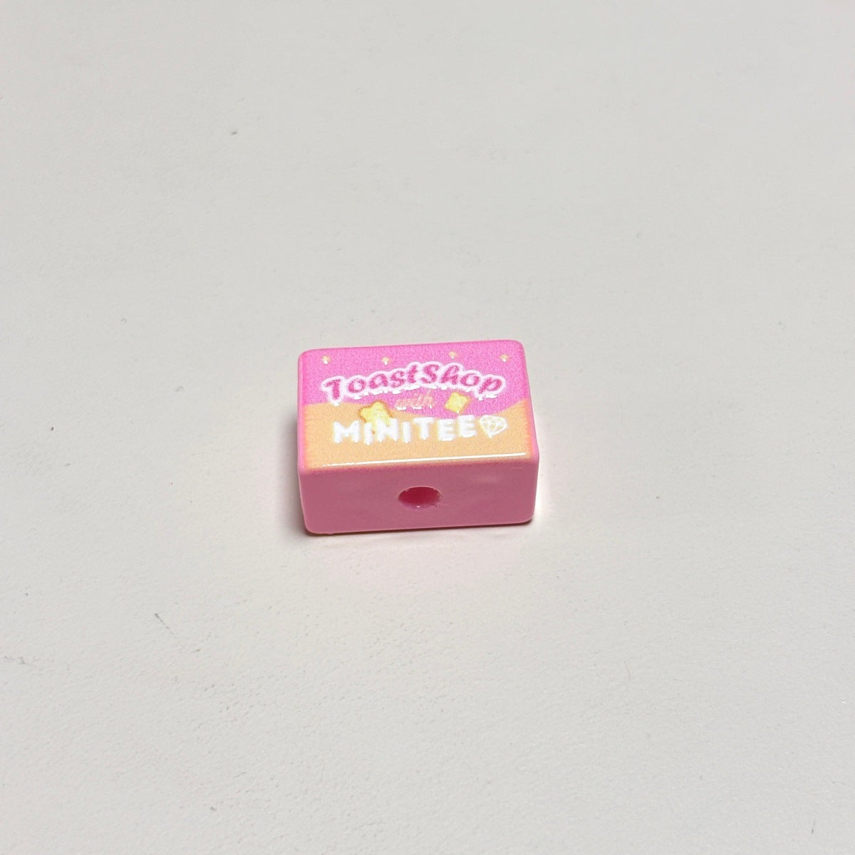 Cute Toast Shop Bakery Acrylic Focal Beads, Pastel Rectangle Brick Beads for DIY Beadable Pens, Keychains & Crafts