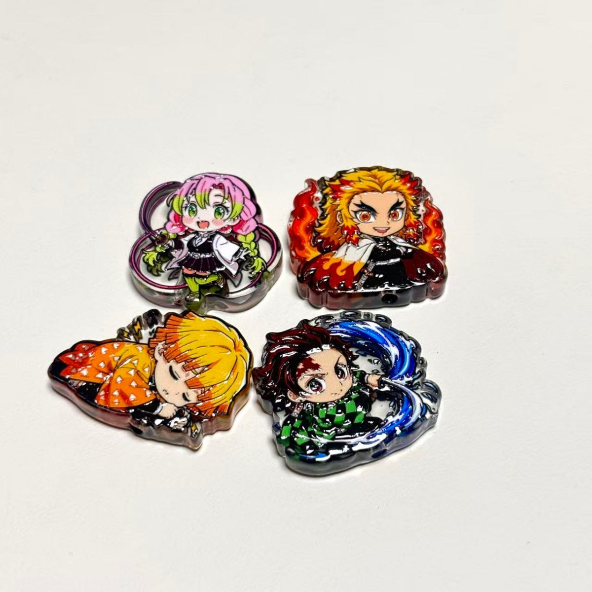 Anime Demon Hunter Acrylic Focal Beads, Japanese Blade Warrior Characters for DIY Beadable Pens, Keychains & Crafts