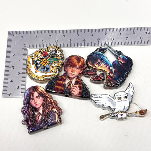 Magic Wizard Academy Acrylic Focal Beads, Platform 9¾ & Golden Flying Ball Charms for Beadable Pens, Keychains & DIY Crafts