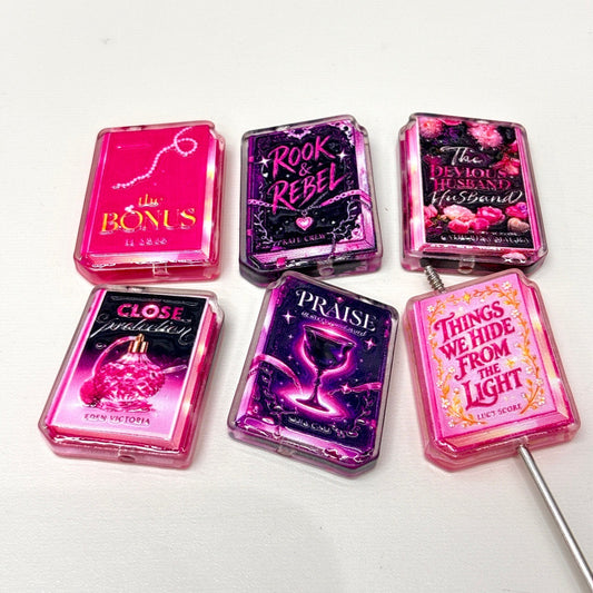 Dark Romance Book Acrylic Focal Beads, Spicy BookTok Mini Novel Charms for DIY Beadable Pens & Keychains