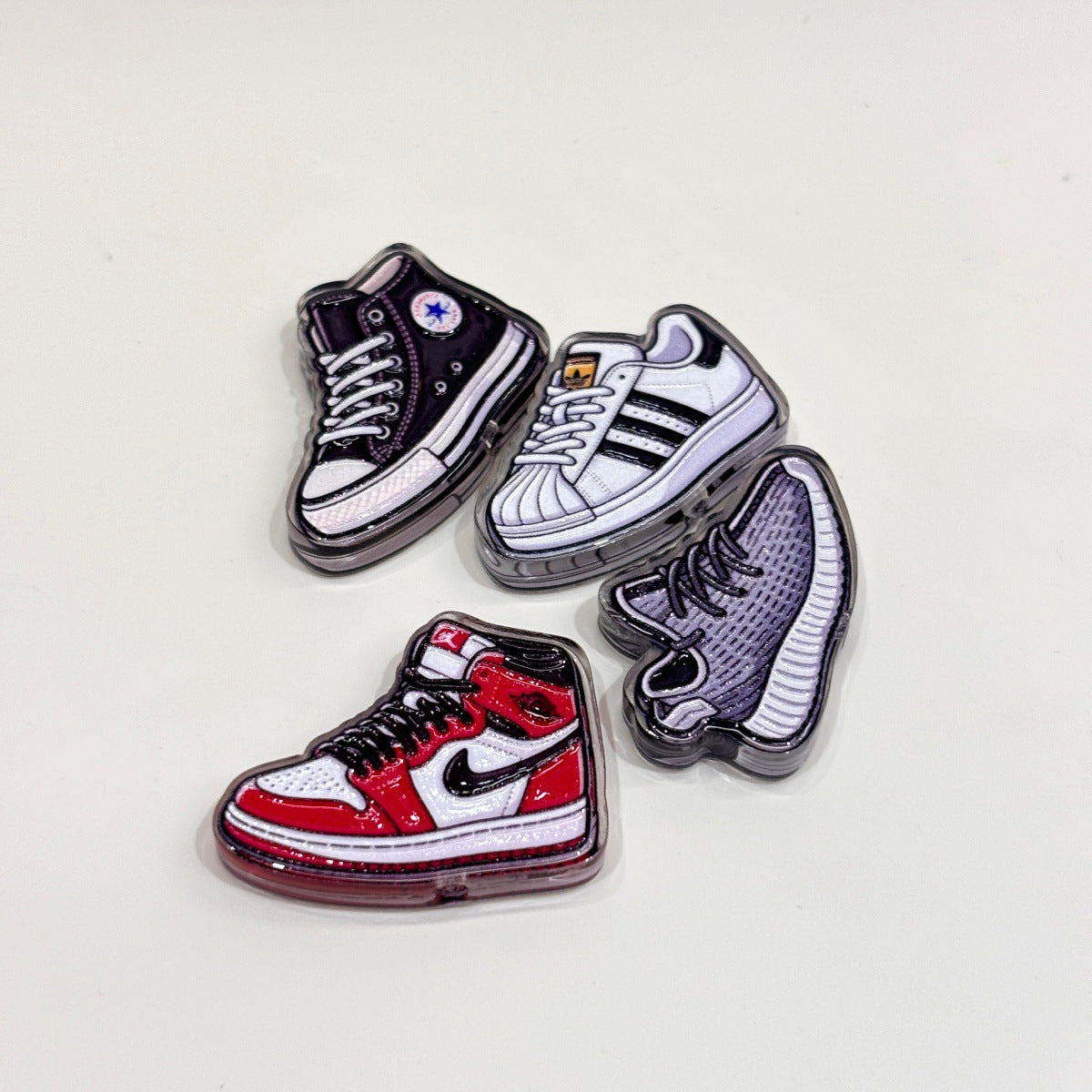 Retro Sneakerhead Acrylic Focal Beads, Classic Basketball Shoes & Canvas Kicks Beads for DIY Beadable Pens & Keychains