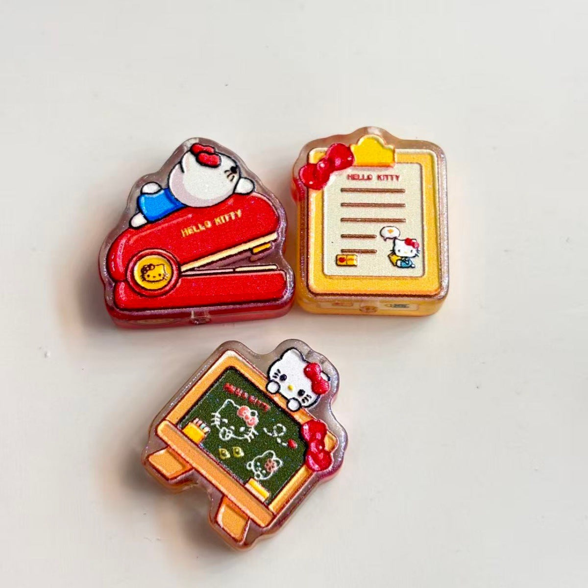 Back to School Stationery Acrylic Focal Beads, Cute Classroom Stapler & Crayon Box Beads for DIY Beadable Pens & Keychains