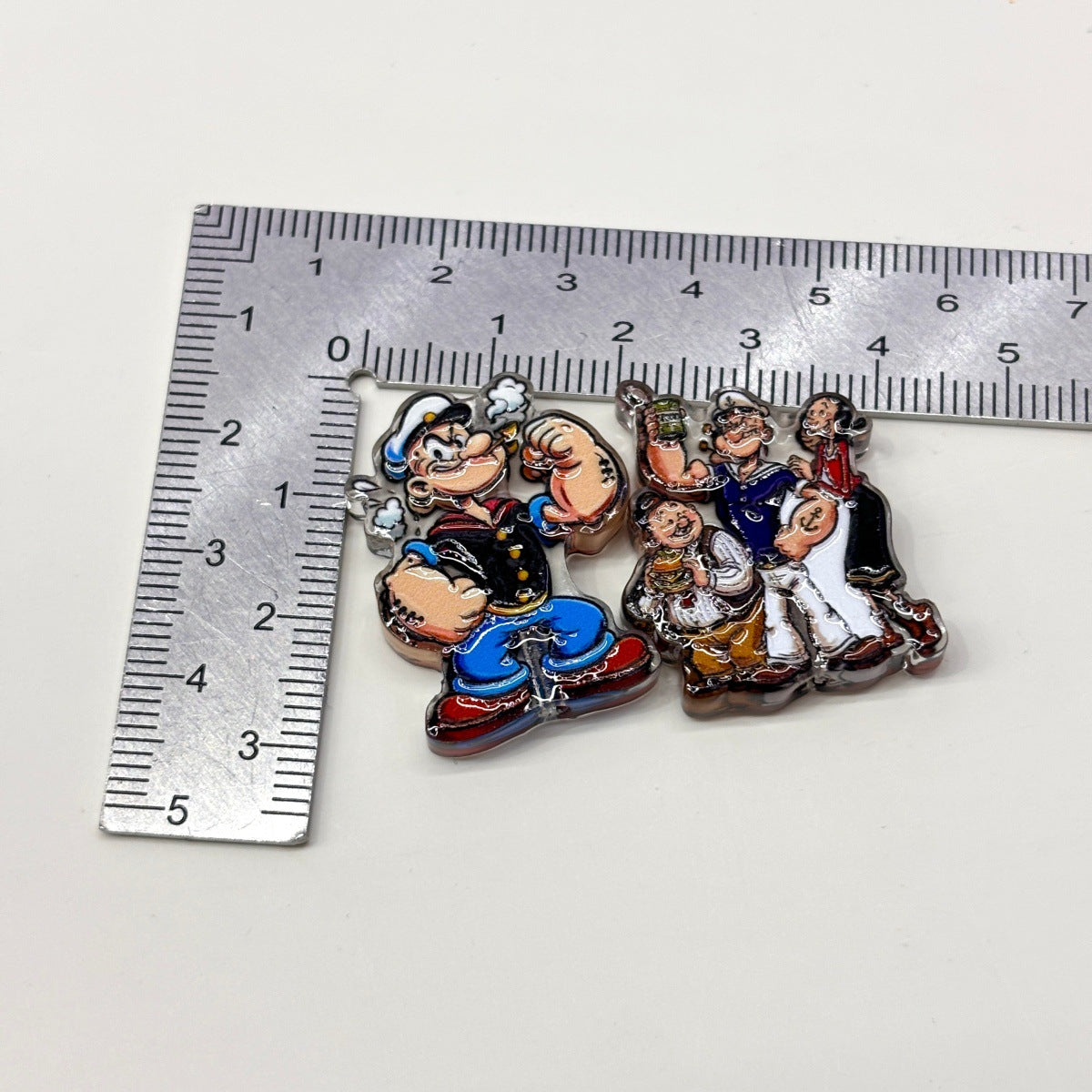 Retro Spinach Sailor Acrylic Focal Beads, Strong Muscle Sailor Man & Sweetheart Beads for DIY Beadable Pens & Keychains