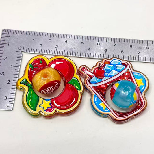 Cherry Pepper Soda Acrylic Focal Beads, Retro 23 Flavors Pop Can & Bottle Charms for DIY Beadable Pens & Keychains