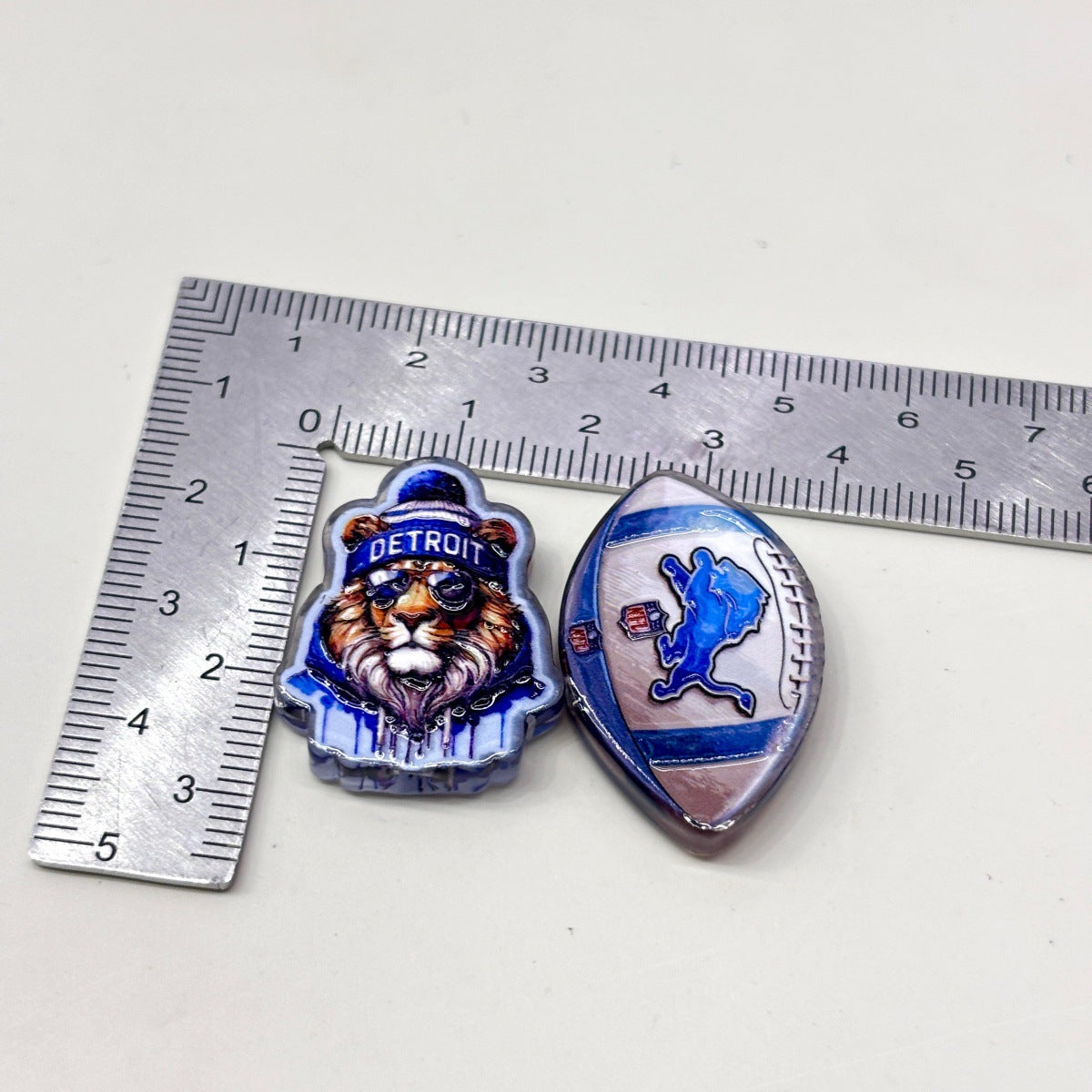 Honolulu Blue Football Game Day Acrylic Focal Beads, Roaring Lion Mascot & Helmet Beads for DIY Beadable Pens & Keychains