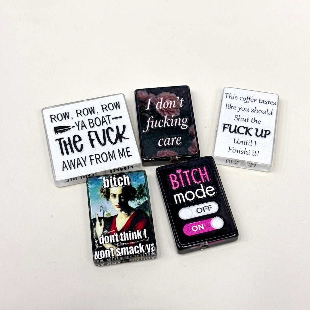Snarky Sarcastic Quote Acrylic Focal Beads, Funny Adult Humor & Bad Attitude Beads for DIY Beadable Pens & Keychains