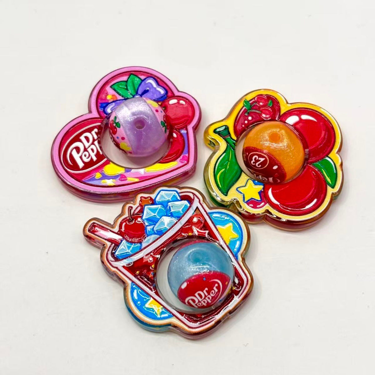 Cherry Pepper Soda Acrylic Focal Beads, Retro 23 Flavors Pop Can & Bottle Charms for DIY Beadable Pens & Keychains
