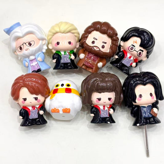 Kawaii Wizard Academy Acrylic Focal Beads, 3D Chibi Magic School Student & Spell Potion Pendants for DIY Beadable Pens & Keychains