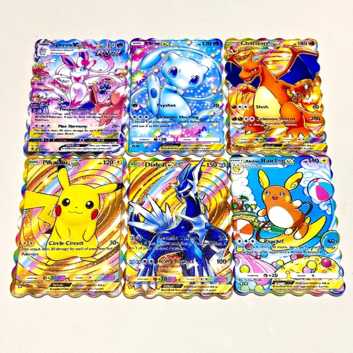 Trading Card Anime Acrylic Dangle Charms, Top Hole Battle Monster Scalloped Pendants for DIY Keychains, Pens & Bag Charms