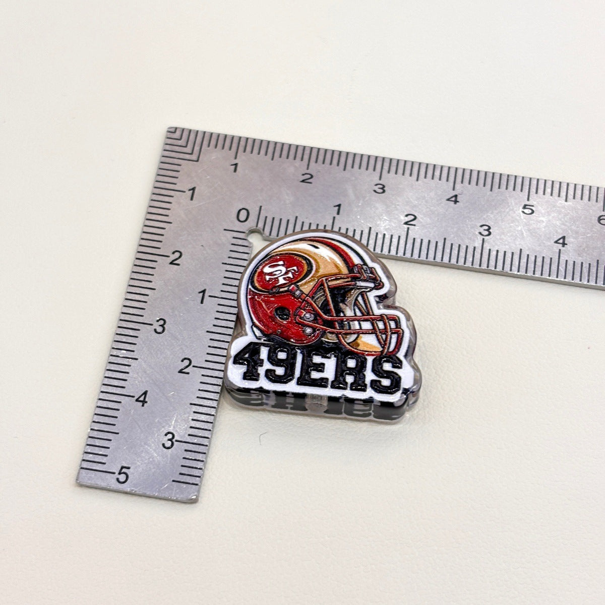 Red & Gold Football Dynasty Acrylic Focal Beads, West Coast Helmet & Championship Banner Beads for DIY Beadable Pens & Keychains