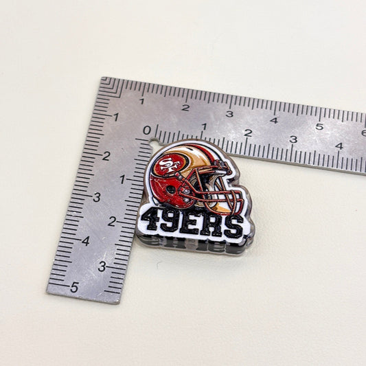 Red & Gold Football Dynasty Acrylic Focal Beads, West Coast Helmet & Championship Banner Beads for DIY Beadable Pens & Keychains