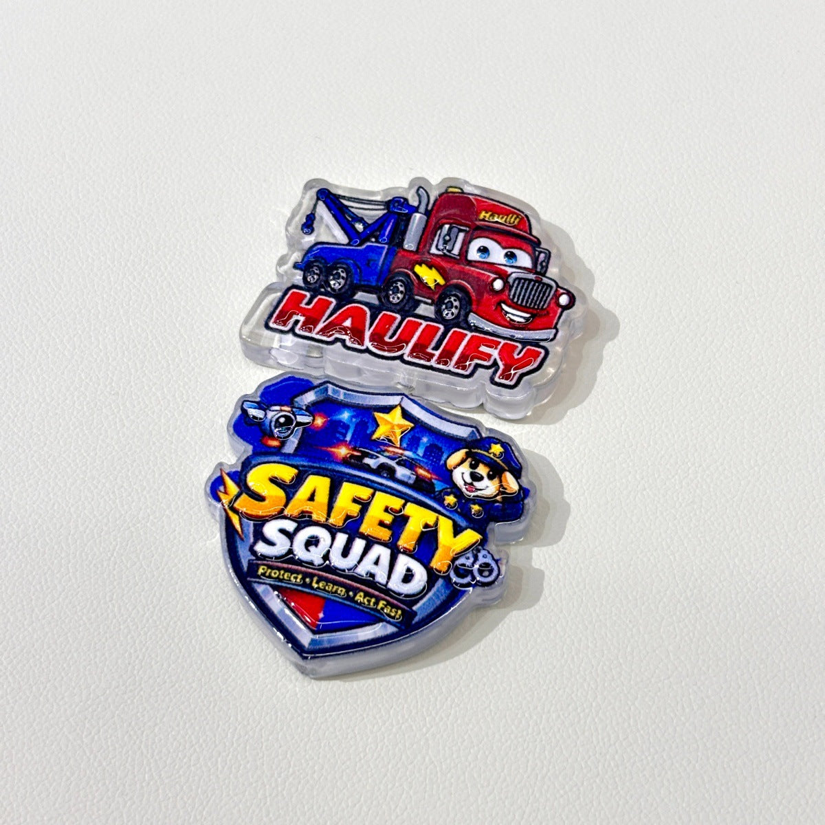 City Rescue Vehicles Acrylic Focal Beads, Fire Truck & Police Patrol Safety Squad Beads for DIY Beadable Pens & Keychains