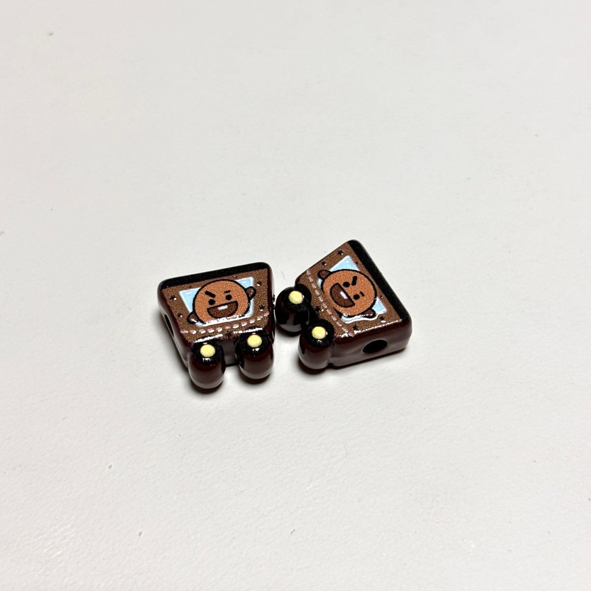 Kawaii Amusement Park Mascot Train Beads, Cute Animal Coaster Car Resin Focal Beads for DIY Beadable Pens & Keychains