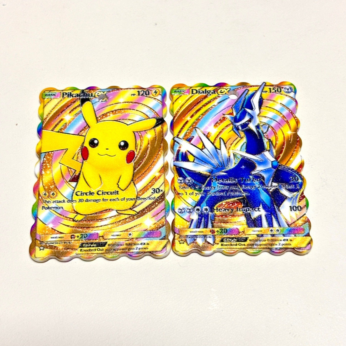 Trading Card Anime Acrylic Dangle Charms, Top Hole Battle Monster Scalloped Pendants for DIY Keychains, Pens & Bag Charms