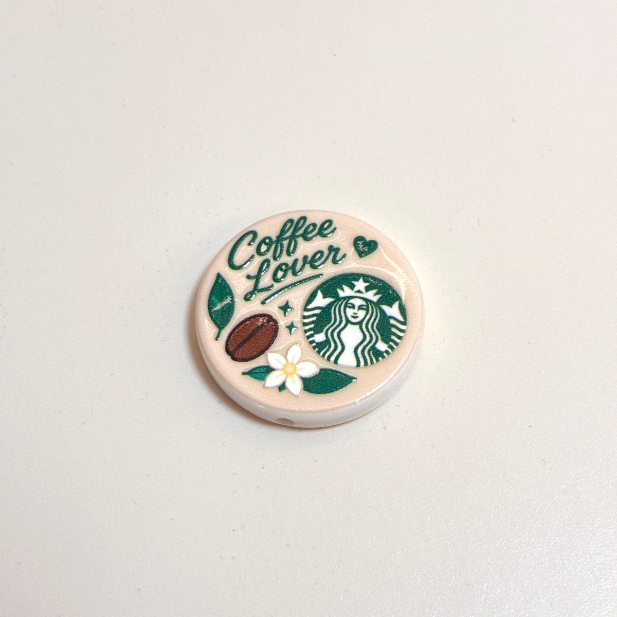 Coffee Lover Acrylic Focal Beads, Siren Café Coin & Roasted Coffee Bean Beads for DIY Beadable Pens & Keychains