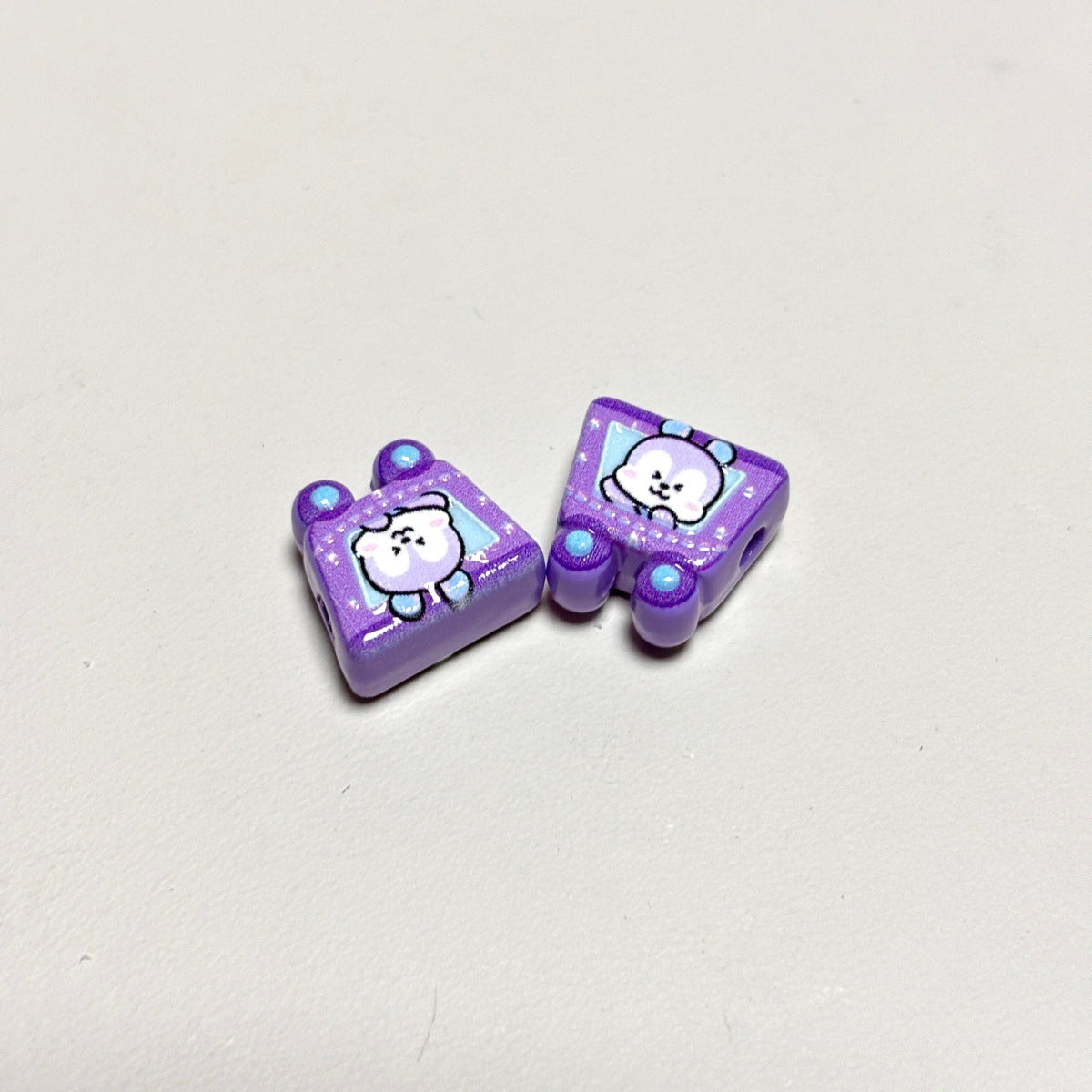 Kawaii Amusement Park Mascot Train Beads, Cute Animal Coaster Car Resin Focal Beads for DIY Beadable Pens & Keychains