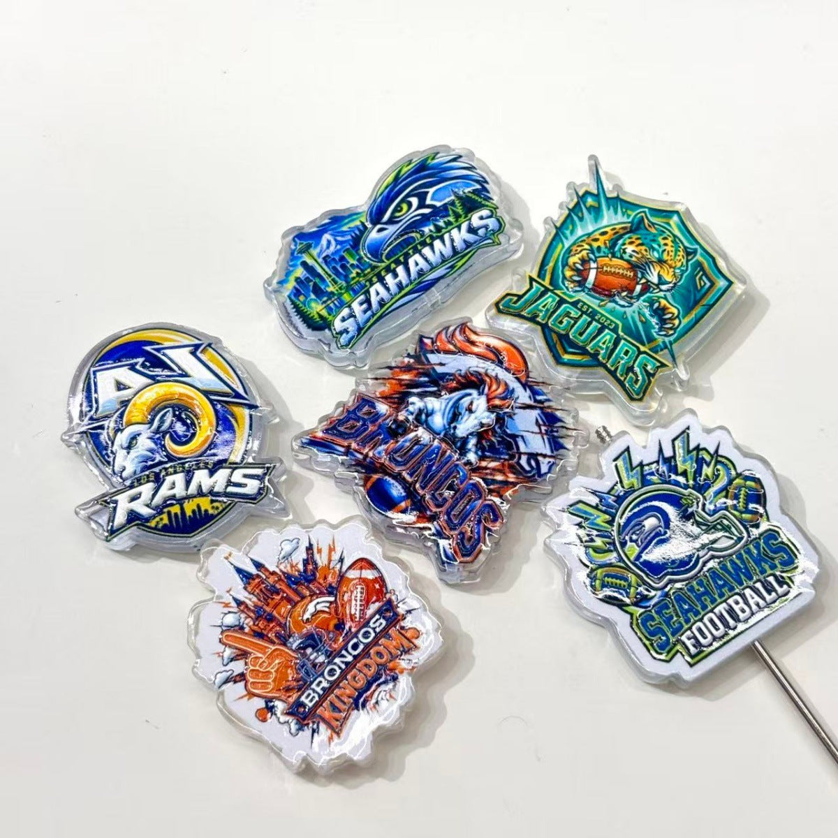 Football Game Day Mascot Acrylic Focal Beads, Western & Southern Rival Team Beads for DIY Beadable Pens & Keychains