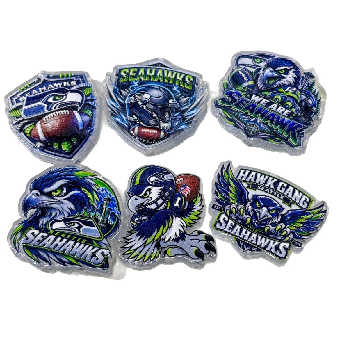Pacific Northwest Sea Hawk Acrylic Focal Beads, Electric Green Football Mascot Beads for DIY Beadable Pens & Keychains