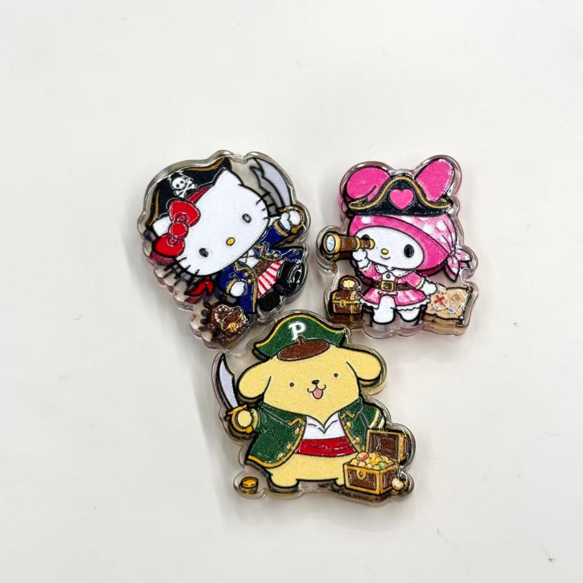 Kawaii Pirate Mascot Acrylic Focal Beads, Cute Anime Animal Sailors & Treasure Hunter Beads for DIY Beadable Pens & Keychains