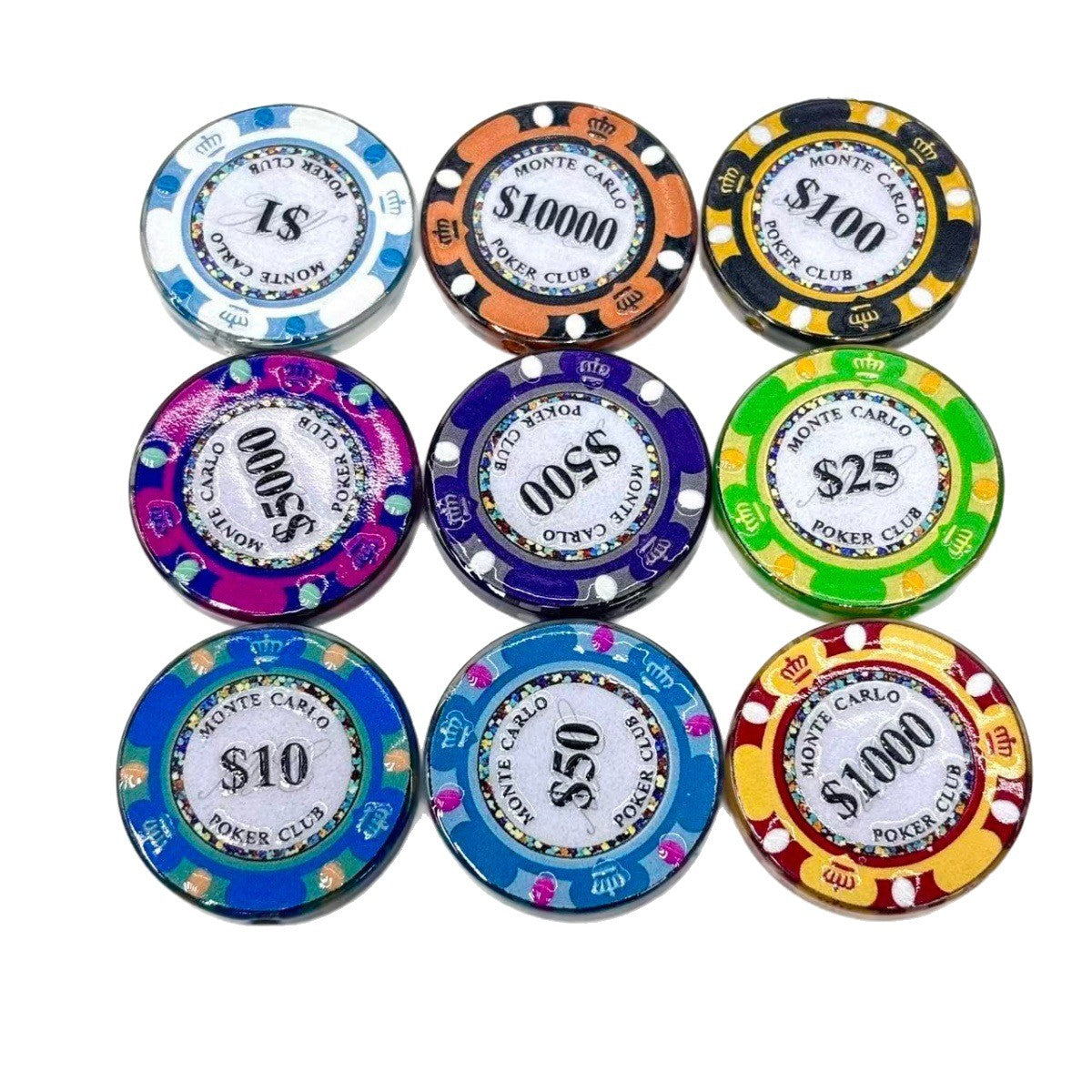 Casino Poker Chip Acrylic Focal Beads, 3-Tone Vegas Game Token Beads for DIY Beadable Pens & Keychains