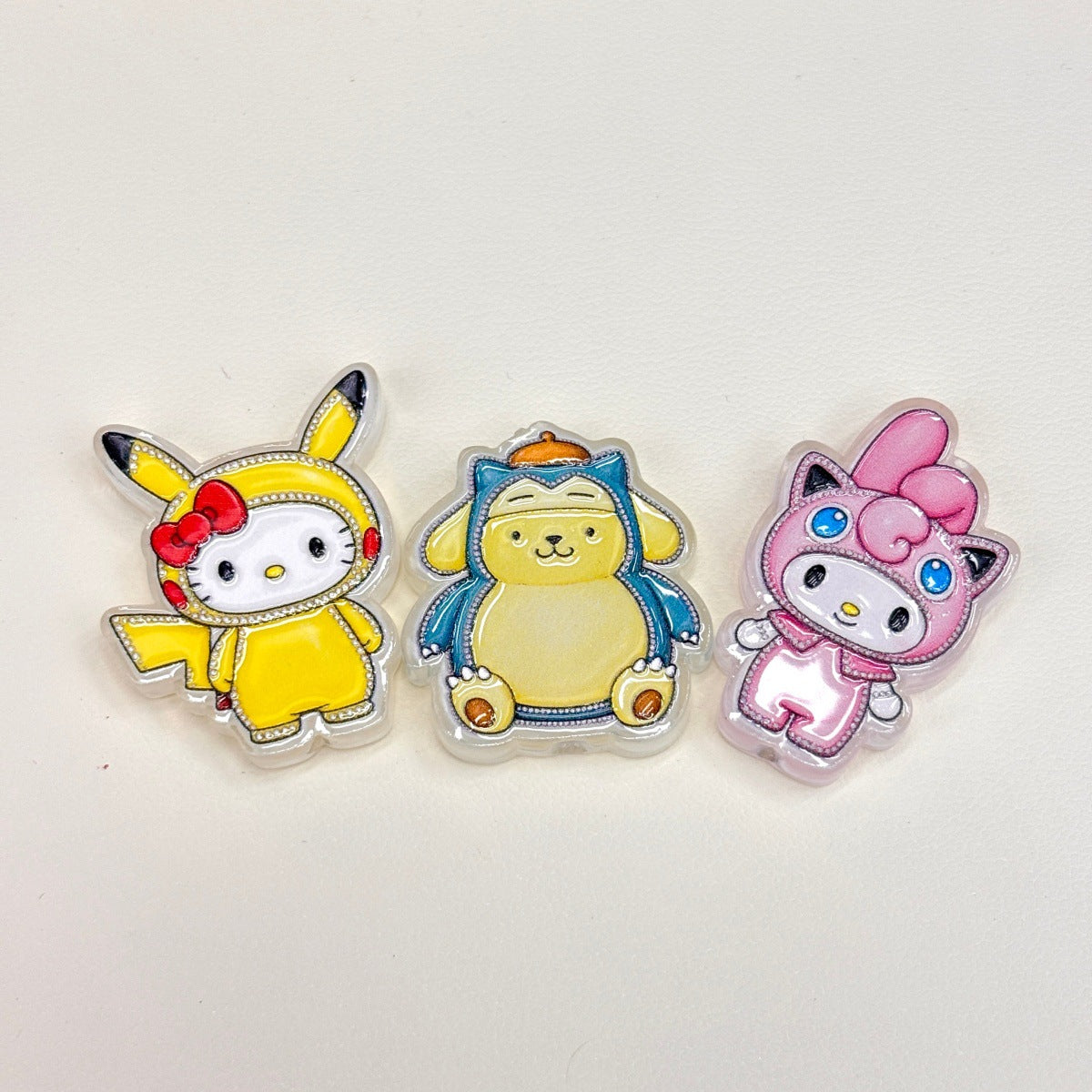 Kawaii Mascot Onesie Cosplay Acrylic Focal Beads, Cute Anime Creature Pajama Beads for DIY Beadable Pens & Keychains