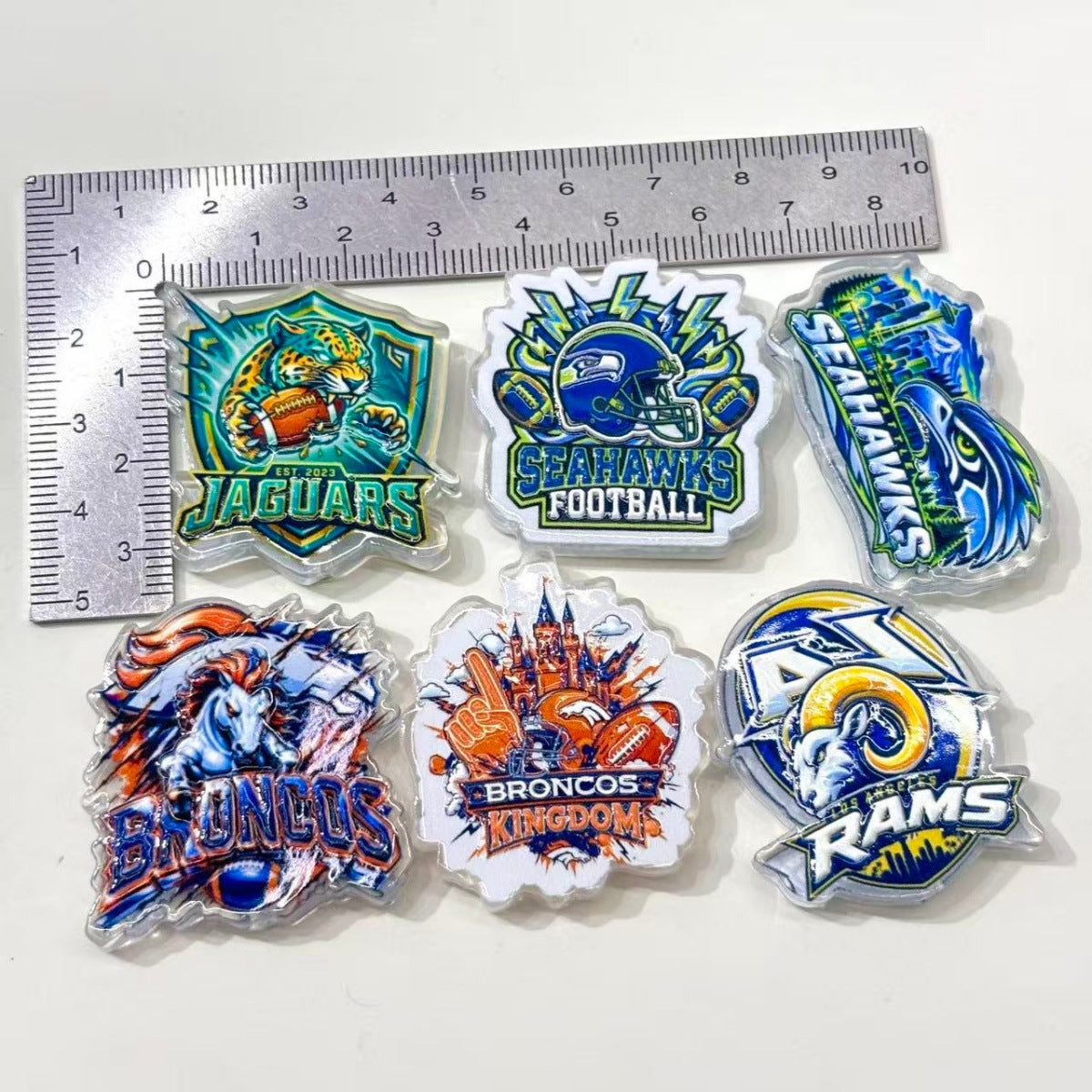 Football Game Day Mascot Acrylic Focal Beads, Western & Southern Rival Team Beads for DIY Beadable Pens & Keychains