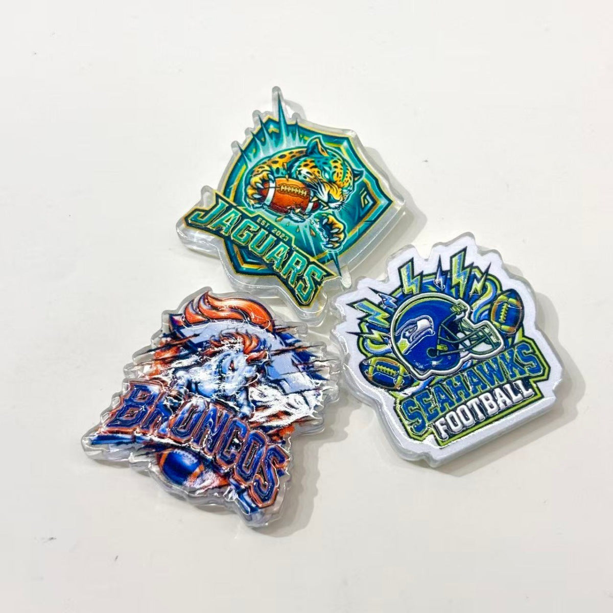 Football Game Day Mascot Acrylic Focal Beads, Western & Southern Rival Team Beads for DIY Beadable Pens & Keychains