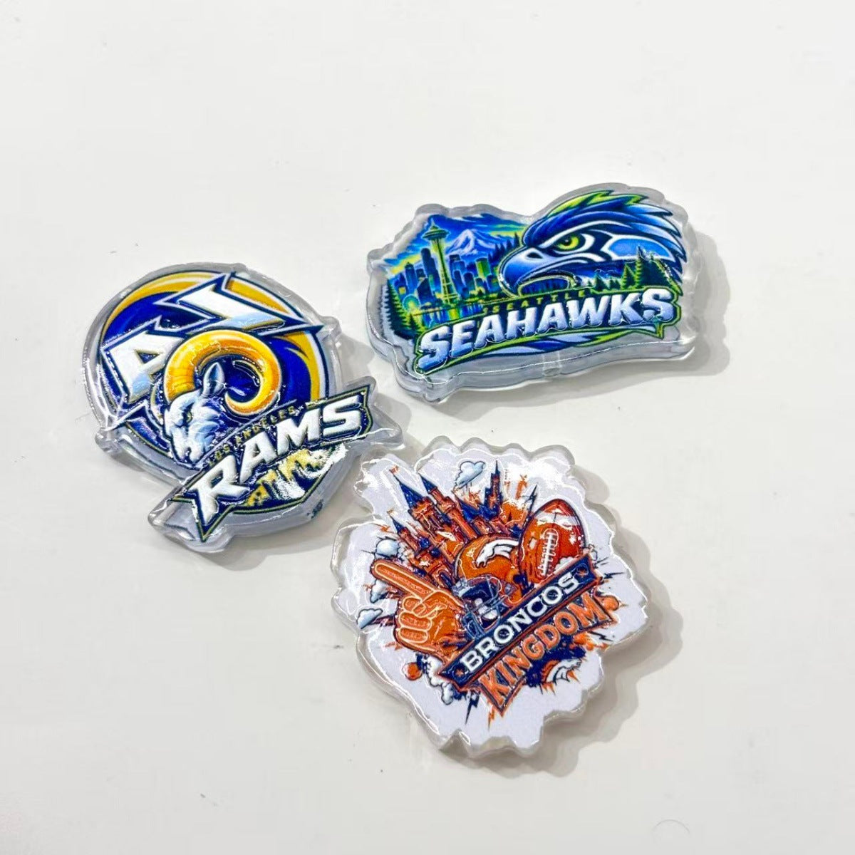 Football Game Day Mascot Acrylic Focal Beads, Western & Southern Rival Team Beads for DIY Beadable Pens & Keychains