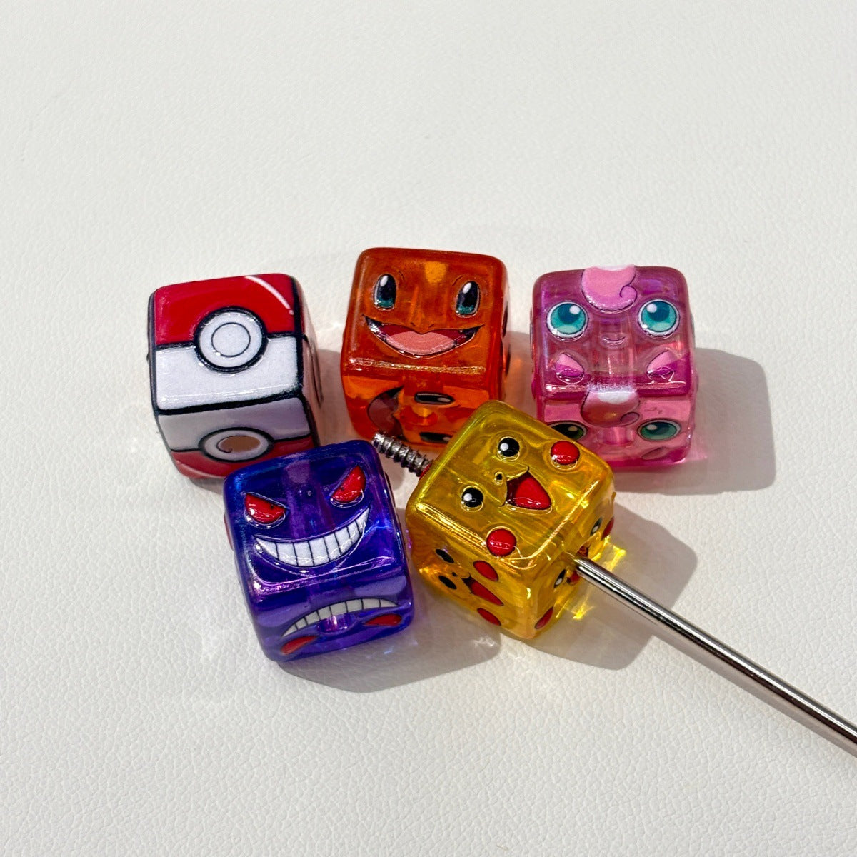 Translucent Anime Monster Cube Acrylic Focal Beads, Colorful Jelly Dice Expression Beads for DIY Beadable Pens & Keychains